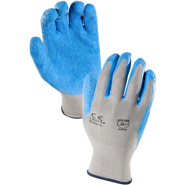 Azusa Safety L22118 13gauge knit nylon Blue natural rubber latex palm