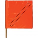 2W 1824-VS Traffic Flag 18"x18" PVC Orange Flag with Stay 