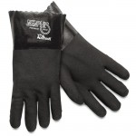 MCR Safety 6212SJ Black PVC Work Glove with Knit Wrist 12"