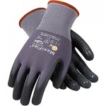 PIP 34-844 MaxiFlex® Endurance by ATG®, Black Micro-Foam Coated Palm and Finger Tips, Nitrile Dotted Palm, Gray Nylon Liner