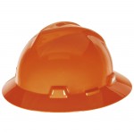 MSA 496075 V-Gard® Protective Hat Full Brim MSA Orange with Ratchet
